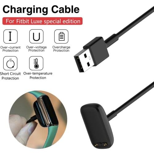 0.5m/1m USB Charger Cable Adapter for Fitbit Luxe Special Edition Smart Bracelet Charging Base Data Cable With Reset Function