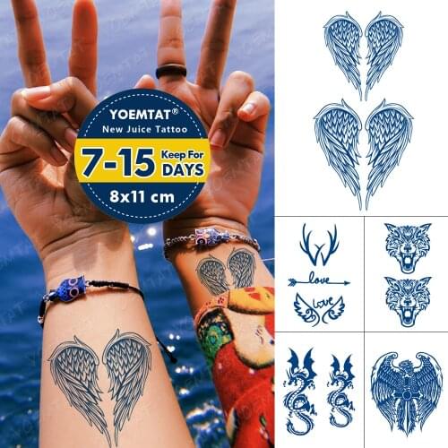 Long time Lasting water transfer Tattoo Sticker Angel Wing Flash Tattoos Male Sexy Arm Thigh Back Body Art Fake Tatto Female