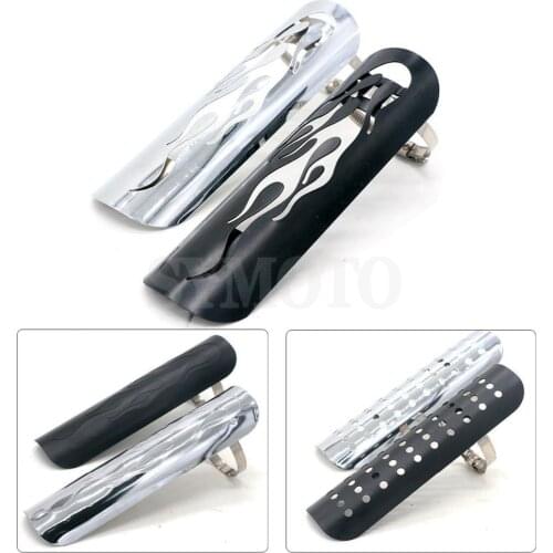 Cruiser Motorcycle Exhaust Muffler Silencer Pipe flame Heat Shield Cover Heel Guard for Harley Honda Yamaha Kwasaki Ktm Steed
