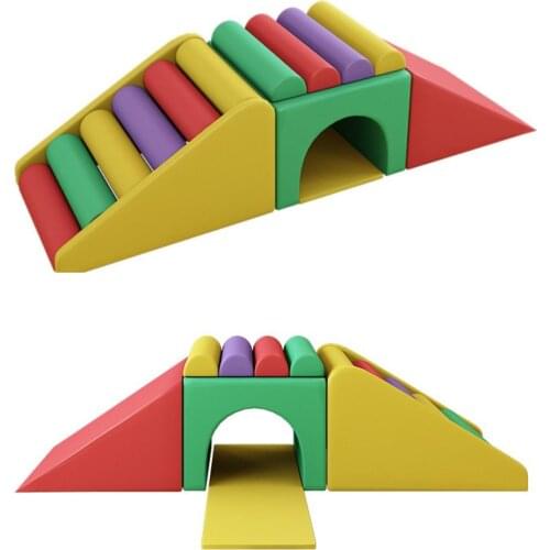 YLWS28 Early Education Soft Drill Holes Slide Structure Safety PU Foam Ladder Toy Customized Factory Low Price