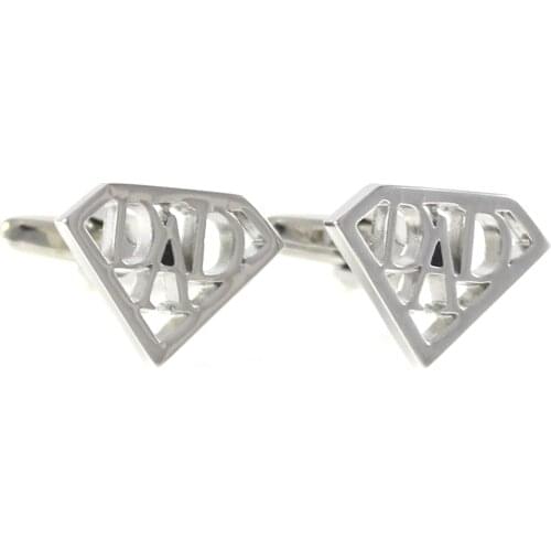 Super Dad Cuff Links Diamond Shape DAD Cuff Links Fathers Day Cuff Links Dad Birthday Cuff Links Wedding Cuff Links