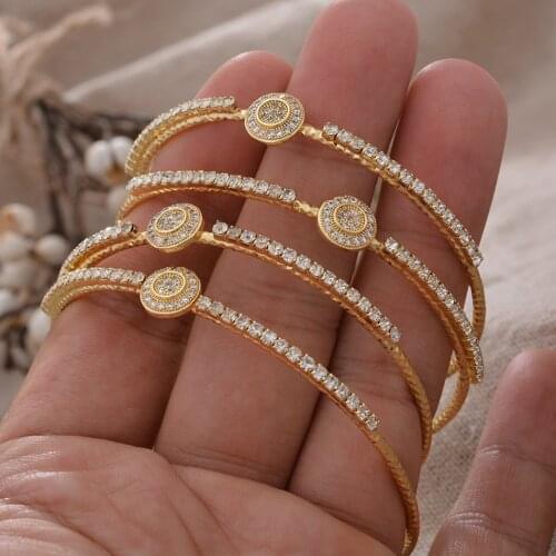 Dubai Bangle Small size Gold Color Cuff Bangles For Women Bride Wedding Leaf Bracelet African Arab Maple Leaf Jewelry