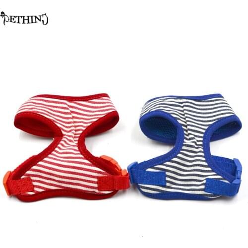 Classic Stripe Style Small Dog Harness Mesh Cloth Vest Pet Harness Dog Breathable Red Blue Color Adjustable XS S M L XL Size