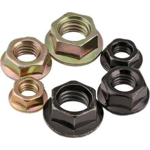 10PCS M2M3M4M5M6M8M10M12M16 nickel-plated hexagonal lock nut with pad non-slip nut