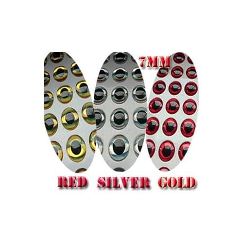 2015new 3D Fishing Lure Eyes red120pcs+silver120pcs+gold120pcs=360pcs/lot size:7MM