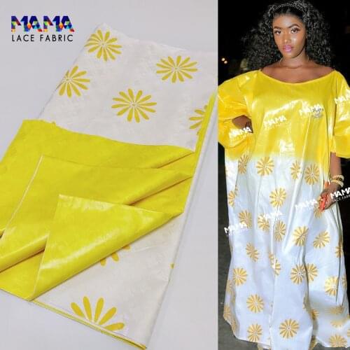 5 Yards French Lace Fabric 2021 High Quality Nigerian Printed Bazin Riche Original Priting African Material Dresses