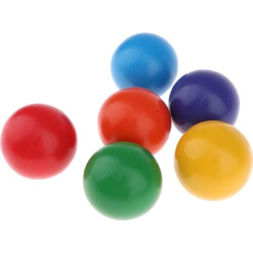 6 Colors Wooden Rainbow Balls Run Track Blocks Educational Toys for