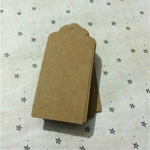 9.5*4.5cm Vintage New Large Brown Blank Label Craft Paper Clothes Decoration Accessories Hang Tag With Hemp Rope 200pcs/lot