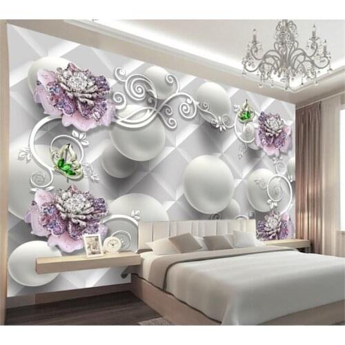 Beibehang Custom wallpaper relief flower pearl three-dimensional murals living room bedroom TV background murals 3d wallpaper