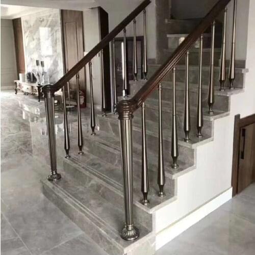 Freeshipping golden BT-117 private custom 950mm 850mm aluminum-magnesium column staircase handrail