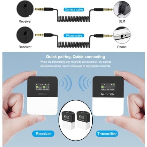 Wireless Lavalier Microphone W/Transmitter And Receiver Real-time Monitoring