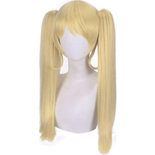 Cos Gift Anime Danganronpa Trigger Happy Havoc Saionji Hiyoko Wig Light Gold Hair Cosplay Wig Role Play Hair Synthetic 50cm