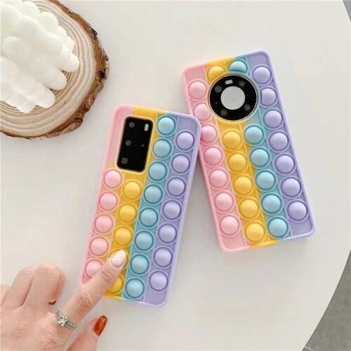 For Huawei P40 P30 Pro Mate 30 40 Honor 20 40 8X 9X 10i 20i Lite NOVA 5T Mobile Phone Shell Toy 3D Bubble Protective Cover