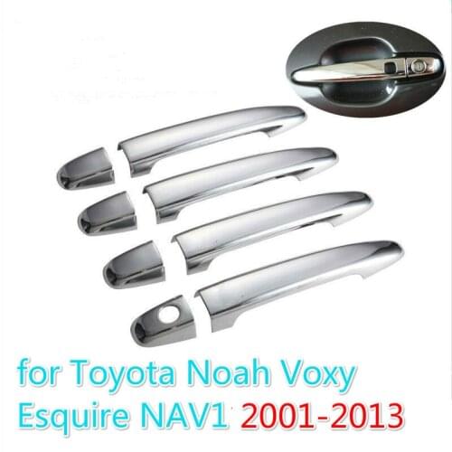 For Toyota Noah Toyota Voxy Esoure Nav1 2001 - 2013 Chrome Car Door Handle Cover Trim Set Accessories Sticker Car Styling