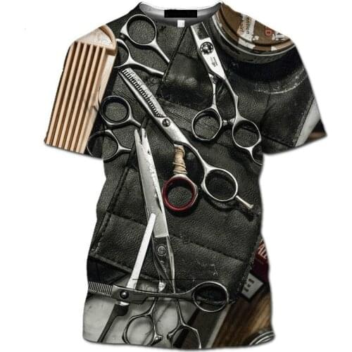 Mamba Barber Scissors T-shirt Mens 3D Anime Harajuku T-shirt Summer Fashion Streetwear 2021 Mens Womens Clothing