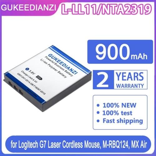 GUKEEDIANZI Replacement Battery L-LL11/NTA2319 900mAh for Logitech G7 Laser Cordless Mouse, M-RBQ124, MX Air