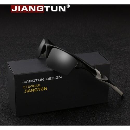 JIANGTUN High Quality TR90 Polarized Sport Sunglasses Men Brand Designer Cool Driving Fishing Male Sun Glasses Shades JT8708