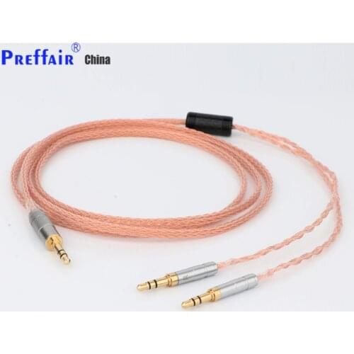 Preffair 2.5mm 3.5mm XLR Balanced 16 Core 99% 7N OCC Earphone Cable For Denon AH-D7200 AH-D5200 AH-D9200 3.5mm Headphone pin
