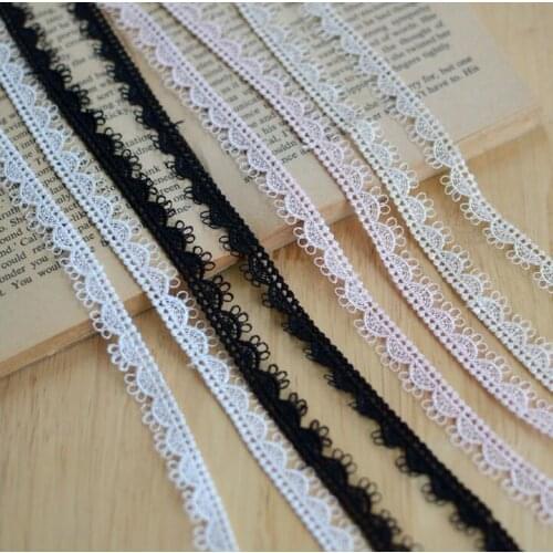 5 Meters 1cm Width Pretty Black White Embroid Sewing Ribbon Guipure Lace Trim Fabric DIY Garment Accessories