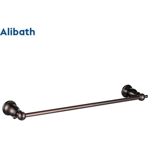 Brown Brass Towel Rack Wall Mounted Bathroom Towel Holder Shelf Single Rod Bar Towel Organizer Hanger Home Supplies