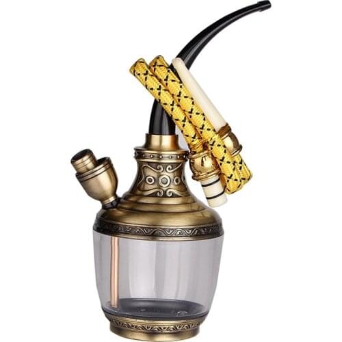New Long Pipe Two Water Pipe Wholesale Water Pipe Mouthpiece Fashion Flower Carving Mini Smoking Set Hookah Water Pipe Mens Gift