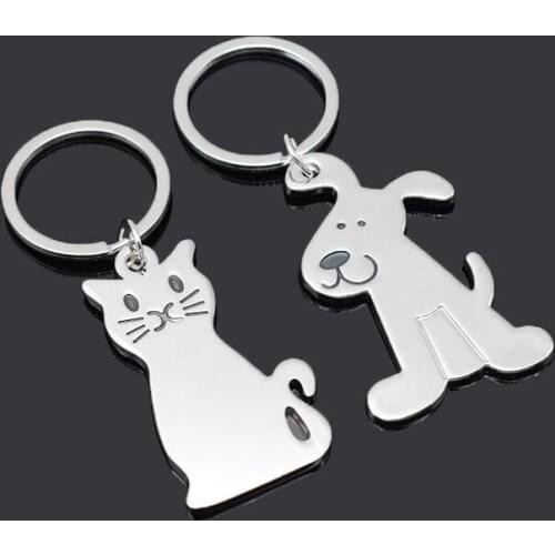 New Fashion Creative Model Cat Keychain Popular dog keyring Metal Key Chain Gift LX2013