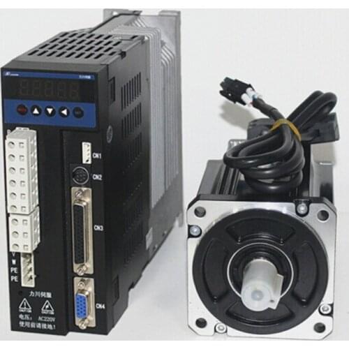 Single phase 220V 200w 0.2KW 0.64N.m 3000rpm 60mm AC servo motor drive kit 2500ppr with 3m cable