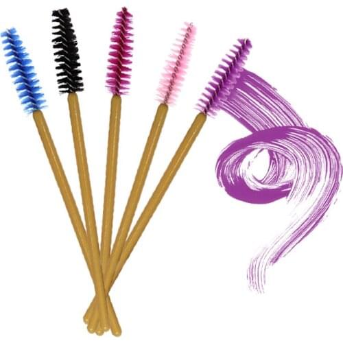 100 Pcs Disposable Nylon Eyelash Brush Soft Head Mascara Makeup Brush Mini Microbrush brushes Eyelash Extension tools