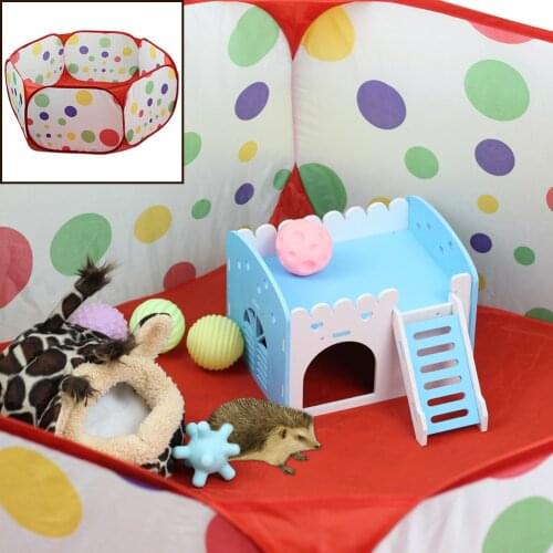 Dot Portable Foldable Pet Fence Animal Cage Playpen for Hamster Guinea Pig Puppy Kennel House Dog Bed Indoor Outdoor Safe Guard