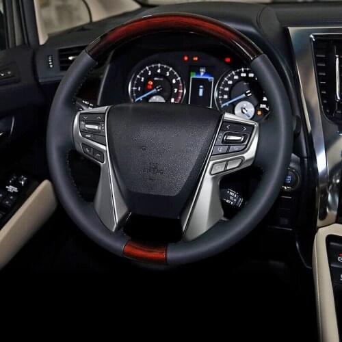 For Toyota Alphard 2018 2017 2016 ABS Matte Car Steering wheel Button frame Panel Cover Trim Car Styling auto accessories 2pcs