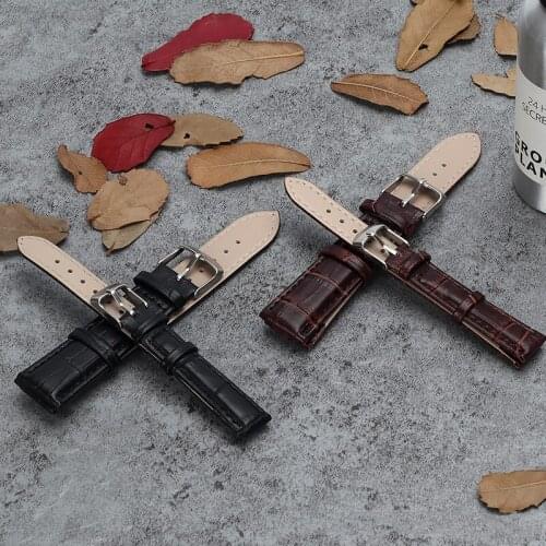 High Quality Soft PU Bands Leather Watchbands Belt 16mm Women Men Watch Band Strap Watchband Steel Buckle Bracelet Wrist Belt