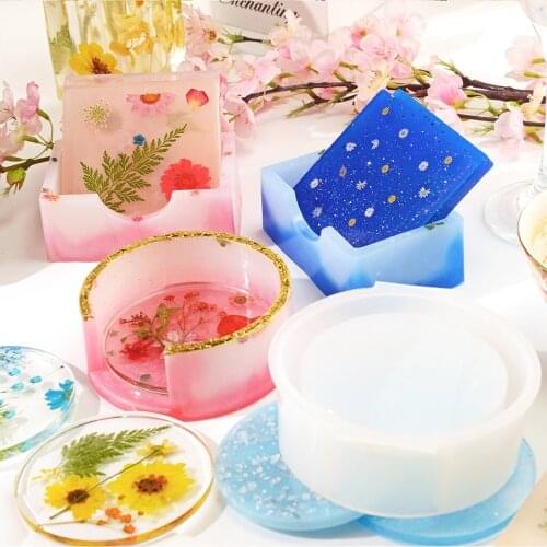 Storage Box Coaster Silicone Mold for Resin Epoxy UV DIY Handmade Home Decorations
