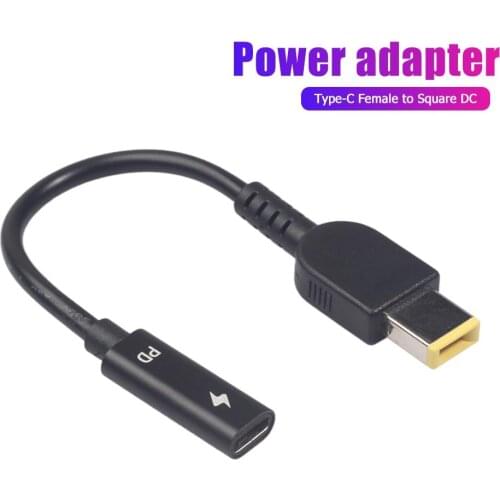Type-C Connector Cable Female to Square DC Male PD Charger All-copper Conductor Induction Chip 15cm for Lenovo Thinkpad