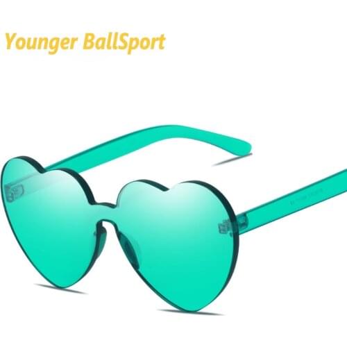 Candy Color Love Sunglasses Trendy peach heart frameless PC one-piece marine sunglasses cycling women sunglasses fashion gift