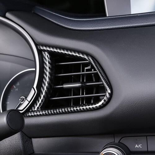 Car Styling 2PCS ABS Carbon Fiber Interior Side Air Vent Outlet Cover Trim for Mazda CX-30 CX30 2019 2020 2021 accessories
