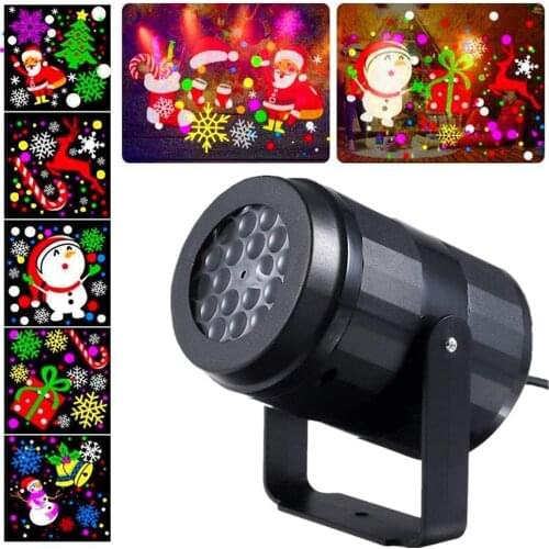 LED Christmas Snowflake Light 20 Pattern Light Bulb Lamp Christmas Decoration Lighting DJ KTV Bar Rotating Stage LightS