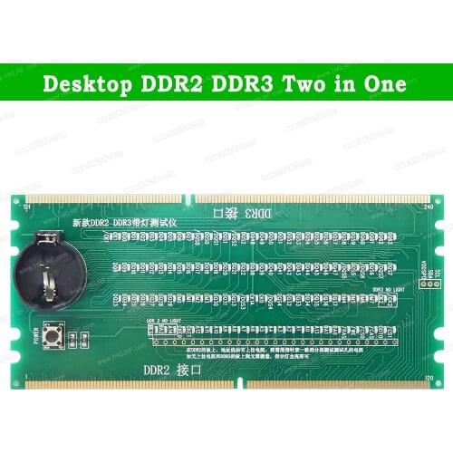 Two in One Desktop PC Motherboard Test Card DDR2 DDR3 / DDR4 RAM Memory Slot /LED Diagnostic Analyzer Tester Desktop Board