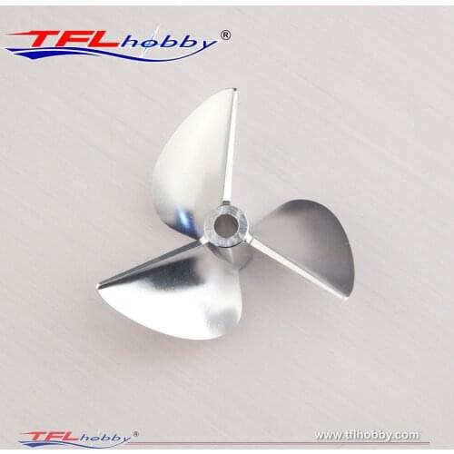 TFL Hobby CNC Machined Billet 7174 7075 Aluminum 3-Blade Propeller Pitch=1.4 Aperture=6.35mm for RC Gas Boat