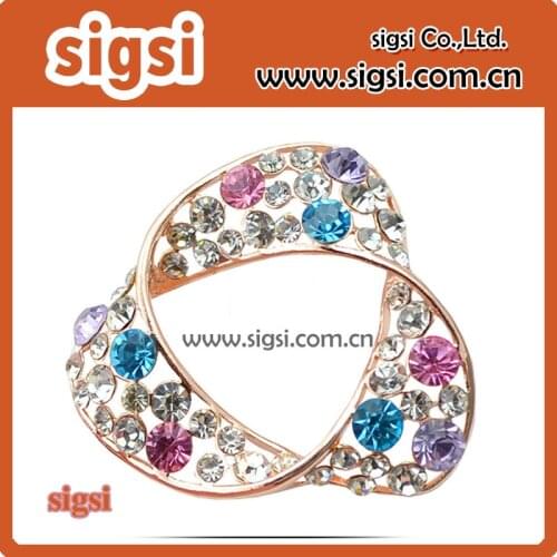 Womens Austrian Crystal Elegant Flower Bridal Corsage Brooch Pin Clear Silver-Tone