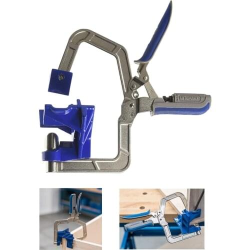 1pcs Auto-adjustable 90 Degree Right Angle Woodworking Clamp Quick Clamp Pliers Picture Frame Corner Clip Hand Tool T-Clamp