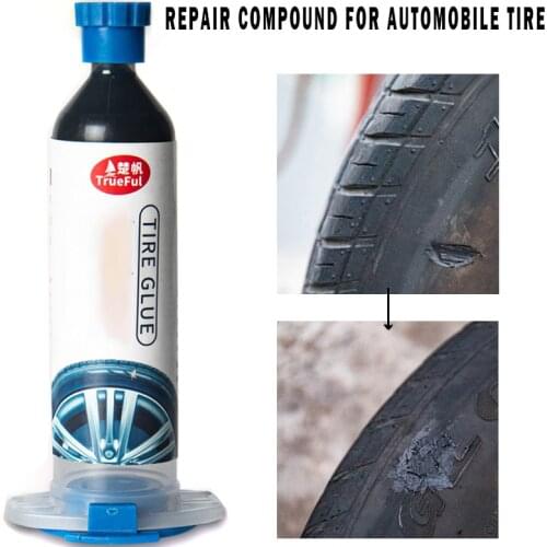 1pc 30ml Car Tire Special Repair Glue Silicone Tyre Cracks Black Adhesive Repair Compound For Automobile Rubber Tire