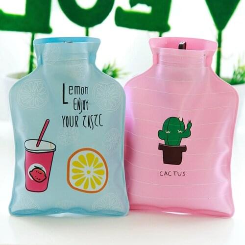 1pc Hand Warmer Hot Water Injection Storage Bag Tools Cute Mini Hot Water Bottle Portable Cartoon Fruit Water Injection Bottle