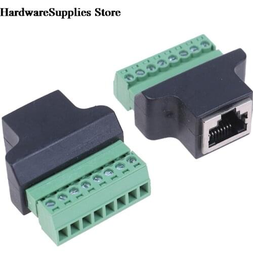 1pcs High Quality RJ45 To Screw Terminal Adaptor RJ45 Female To 8 Pin Connector RJ45 Splitter For CCTV DVR CCTV Accessories