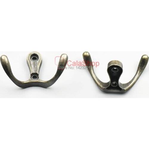 10 Pcs / Lot 50mm x 33mm 2 Hole Zinc Alloy Hooks Hangers For Jewelry Chest Box Door Wardrobe Clothes Hat Towel