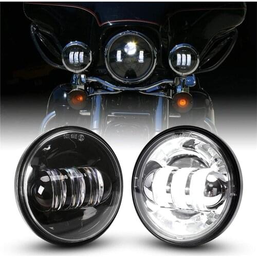 4.5inch Harley LED Foglamp Motorcycle Chrome Black LED Fog Passing Auxiliary Light for Classic FLHR Road King LED Fog Light