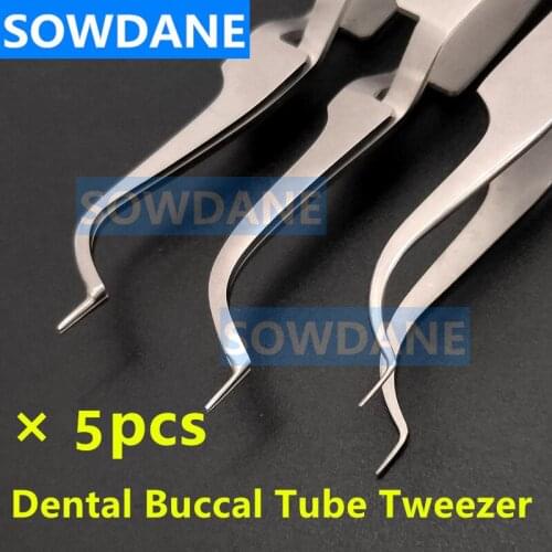 5 pieces Dental Orthodontic Posterior Buccal Tube Bonding Tweezer Holder Placer Stainless steel Dental Orthodontic Tool