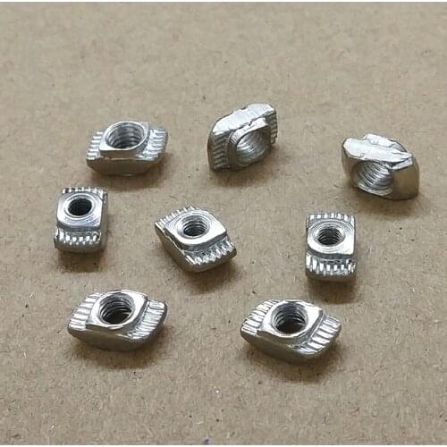 50pcs M3 M4 M5 T Slot Hammer Head Nut Nickel Plated Carbon Steel Connector T-Nut Fastener for 20 Aluminum Profile Accessories