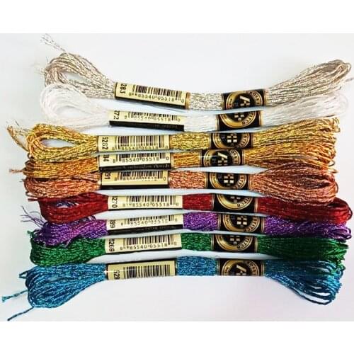 8 Meters DIY Embroidery Colorful Metallic Thread Handmade Gold Wire Round Bright Silk Hand Cross Stitch Sweing Accessories