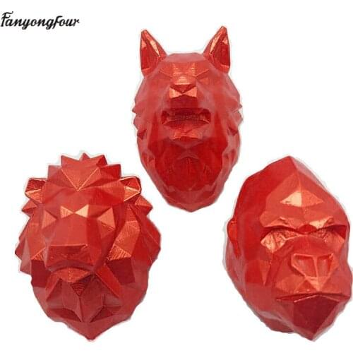 Abstract animal silicone mold candle mold 3d geometry animal orangutan lion wolf diy making gypsum silicone mold