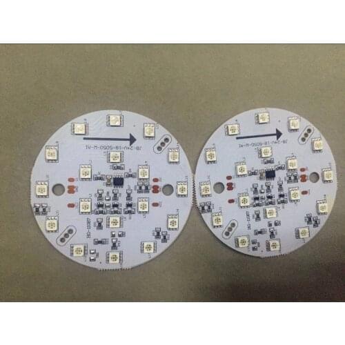 AddressableDC24V UCS2903 pixel PCBA,18pcs 5050 SMD RGB LED;80mm diameter;4.32W;RGB full color